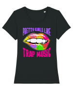 Pretty Girls Like Trap Music Tricou mânecă scurtă guler larg fitted Damă Expresser