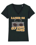 Raised On Old School Jams Hip Hop Tricou mânecă scurtă guler V Damă Evoker