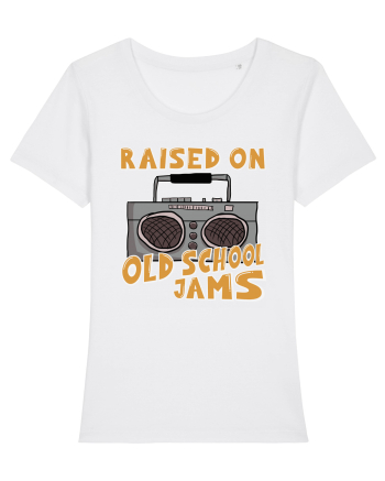 Raised On Old School Jams Hip Hop White