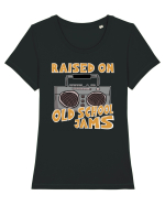 Raised On Old School Jams Hip Hop Tricou mânecă scurtă guler larg fitted Damă Expresser