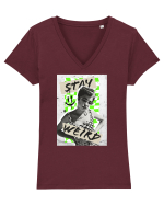 Stay weird Tricou mânecă scurtă guler V Damă Evoker