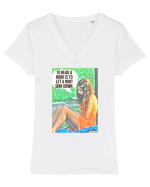 To read a book Tricou mânecă scurtă guler V Damă Evoker
