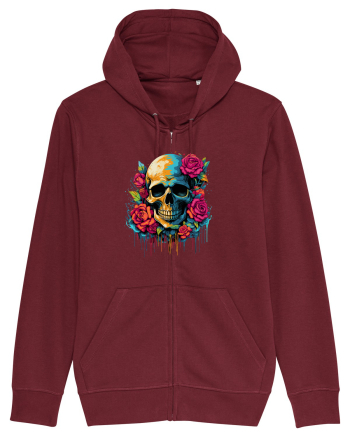 Skull N' Roses Burgundy