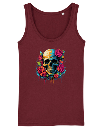 Skull N' Roses Burgundy