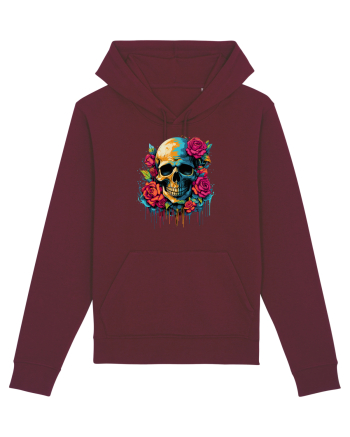 Skull N' Roses Burgundy