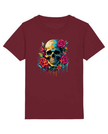 Skull N' Roses Burgundy