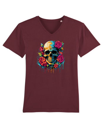 Skull N' Roses Burgundy
