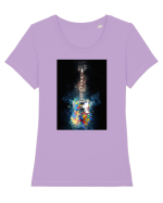 Chitara culori Tricou mânecă scurtă guler larg fitted Damă Expresser