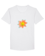 Floare desen Tricou mânecă scurtă guler larg Bărbat Skater