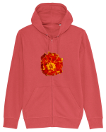 Floare rosie Hanorac cu fermoar Unisex Connector