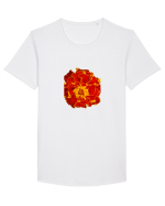 Floare rosie Tricou mânecă scurtă guler larg Bărbat Skater