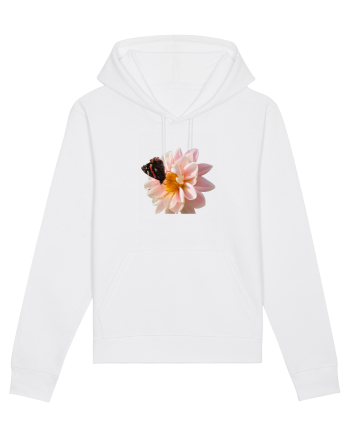 Floare si fluture colorat White
