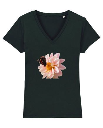 Floare si fluture colorat Black