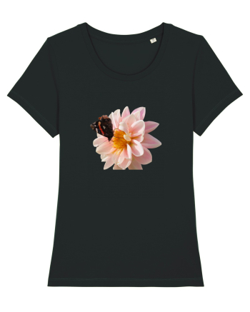 Floare si fluture colorat Black