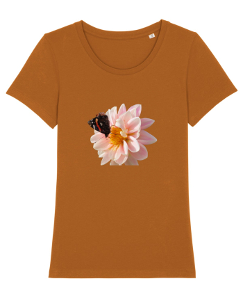 Floare si fluture colorat Roasted Orange