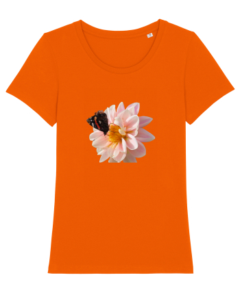 Floare si fluture colorat Bright Orange