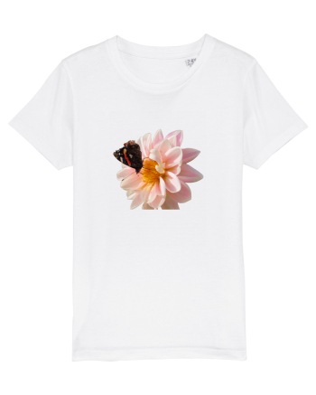 Floare si fluture colorat White