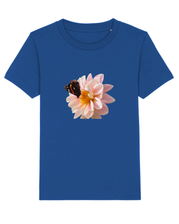 Floare si fluture colorat Majorelle Blue