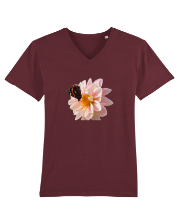 Floare si fluture colorat Burgundy