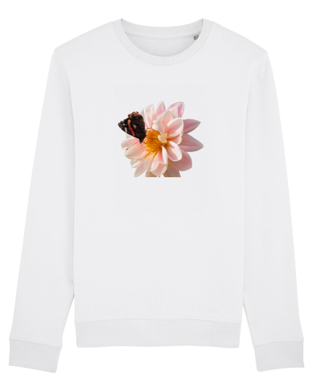 Floare si fluture colorat White