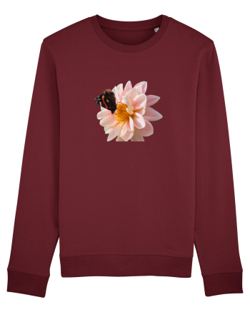 Floare si fluture colorat Burgundy