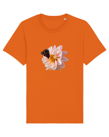 Floare si fluture colorat Bright Orange