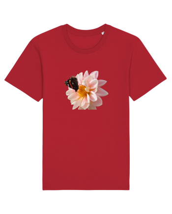Floare si fluture colorat Red