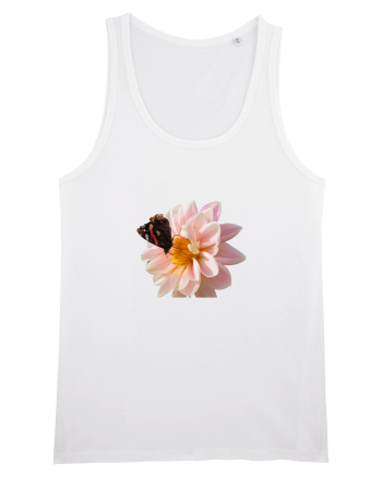 Floare si fluture colorat White