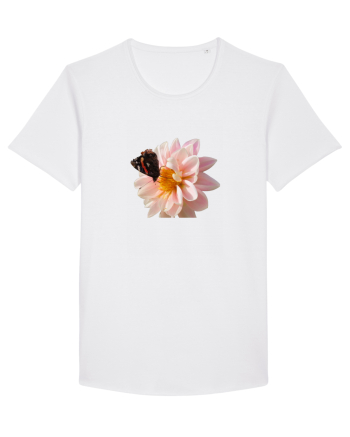 Floare si fluture colorat White