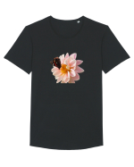 Floare si fluture colorat Tricou mânecă scurtă guler larg Bărbat Skater