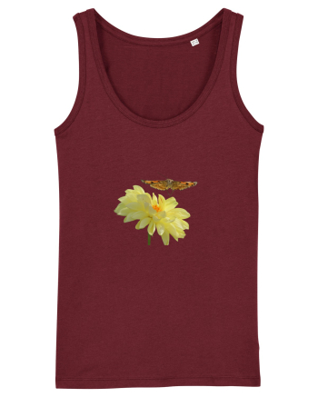 Floare si fluture in zbor Burgundy