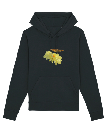 Floare si fluture in zbor Black