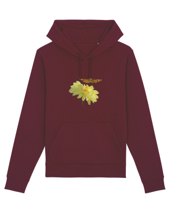 Floare si fluture in zbor Burgundy
