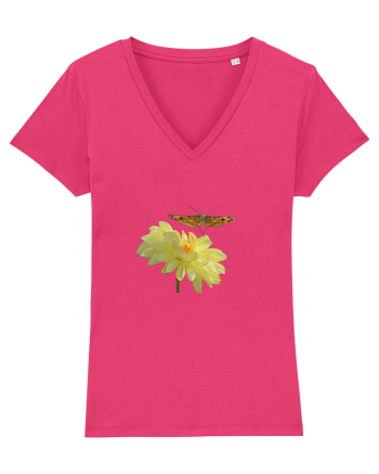Floare si fluture in zbor Raspberry