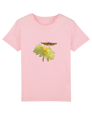 Floare si fluture in zbor Cotton Pink