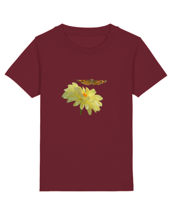 Floare si fluture in zbor Burgundy