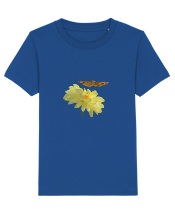 Floare si fluture in zbor Majorelle Blue