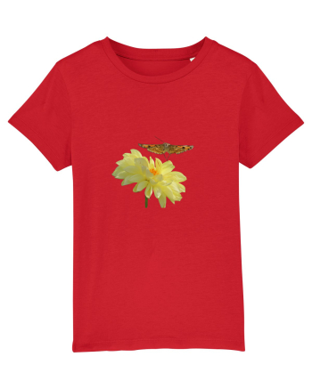 Floare si fluture in zbor Red