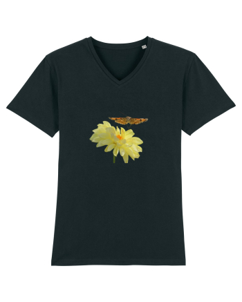 Floare si fluture in zbor Black