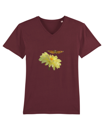 Floare si fluture in zbor Burgundy