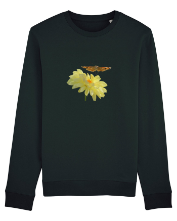 Floare si fluture in zbor Black