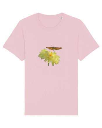 Floare si fluture in zbor Cotton Pink