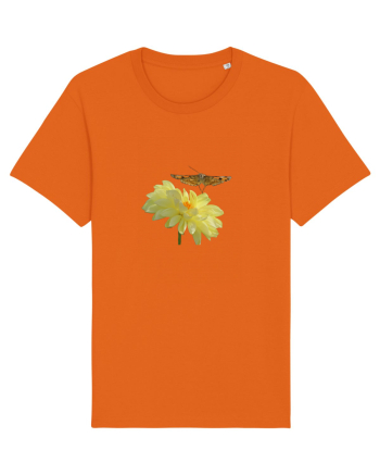 Floare si fluture in zbor Bright Orange