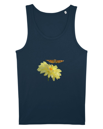 Floare si fluture in zbor Navy