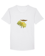 Floare si fluture in zbor Tricou mânecă scurtă guler larg Bărbat Skater