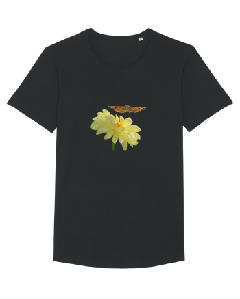 Floare si fluture in zbor Black