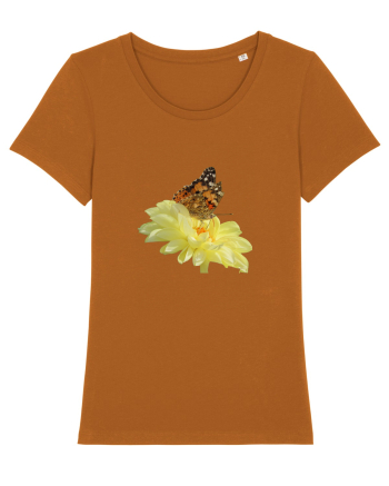 Un fluture si o floare Roasted Orange