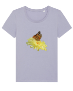 Un fluture si o floare Tricou mânecă scurtă guler larg fitted Damă Expresser
