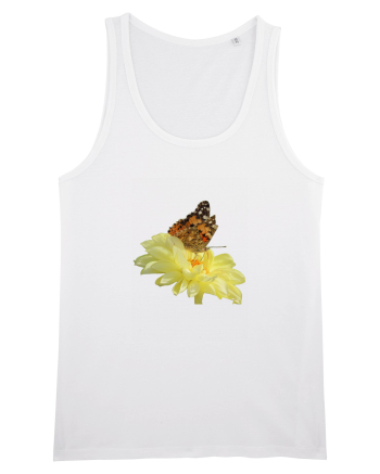 Un fluture si o floare White