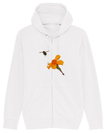 Floare si o albinuta Hanorac cu fermoar Unisex Connector